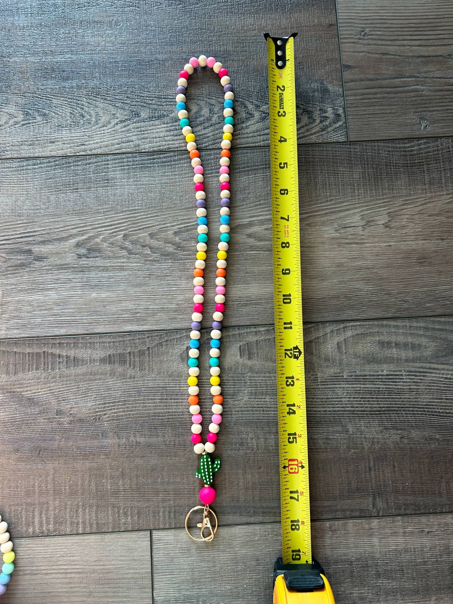 JILLIAN INK LLC - Wholesale Lanyard - Unisex - Colorful Beaded Teacher Lanyard with Cactus 3