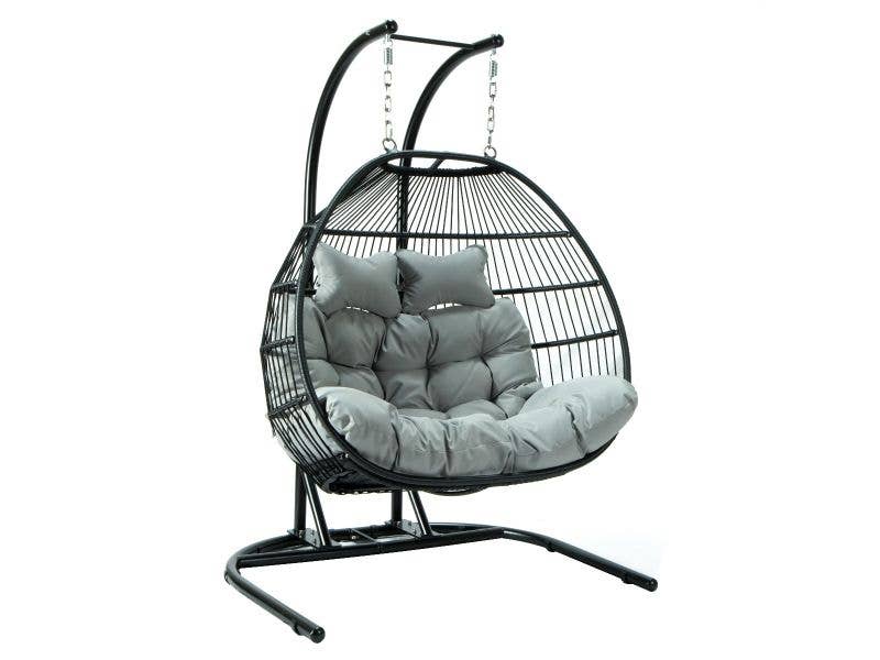 LeisureMod - Wholesale Egg Chair - Wicker 2 Person Double Folding Hanging Egg Swing Chair45