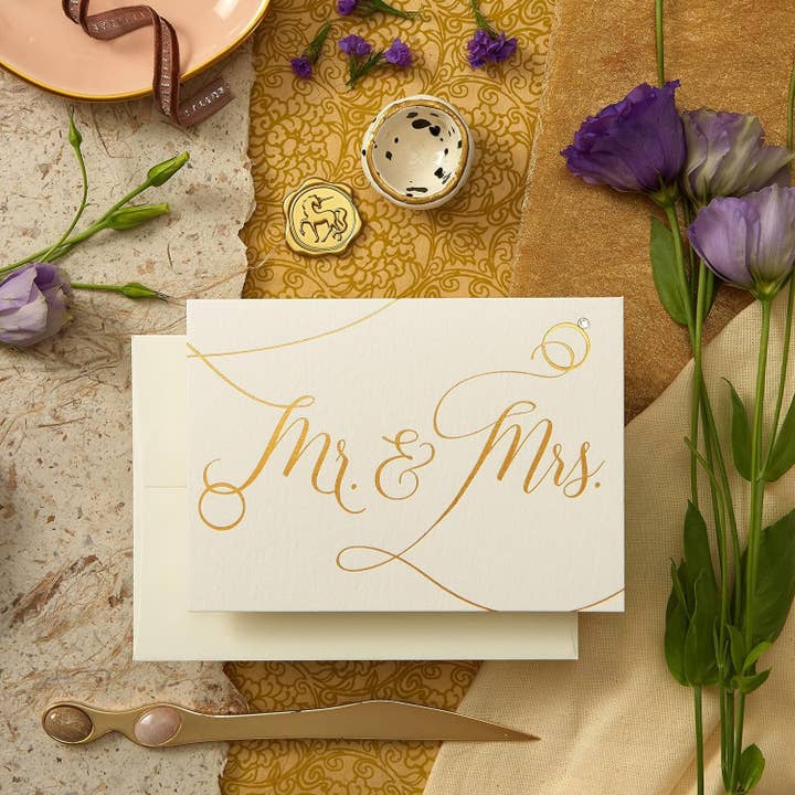 NIQUEA.D - Wholesale Wedding Card - Mr And Mrs With Ring Wedding Card5