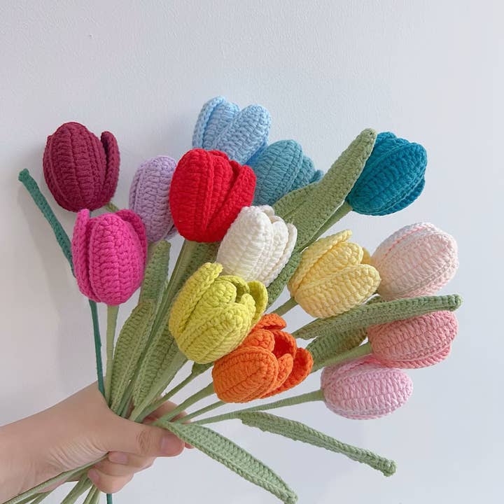 Lilyrosy – Engroshandel Kunstige blomster – Lilyrosy hæklet tulipan, håndlavede gaver