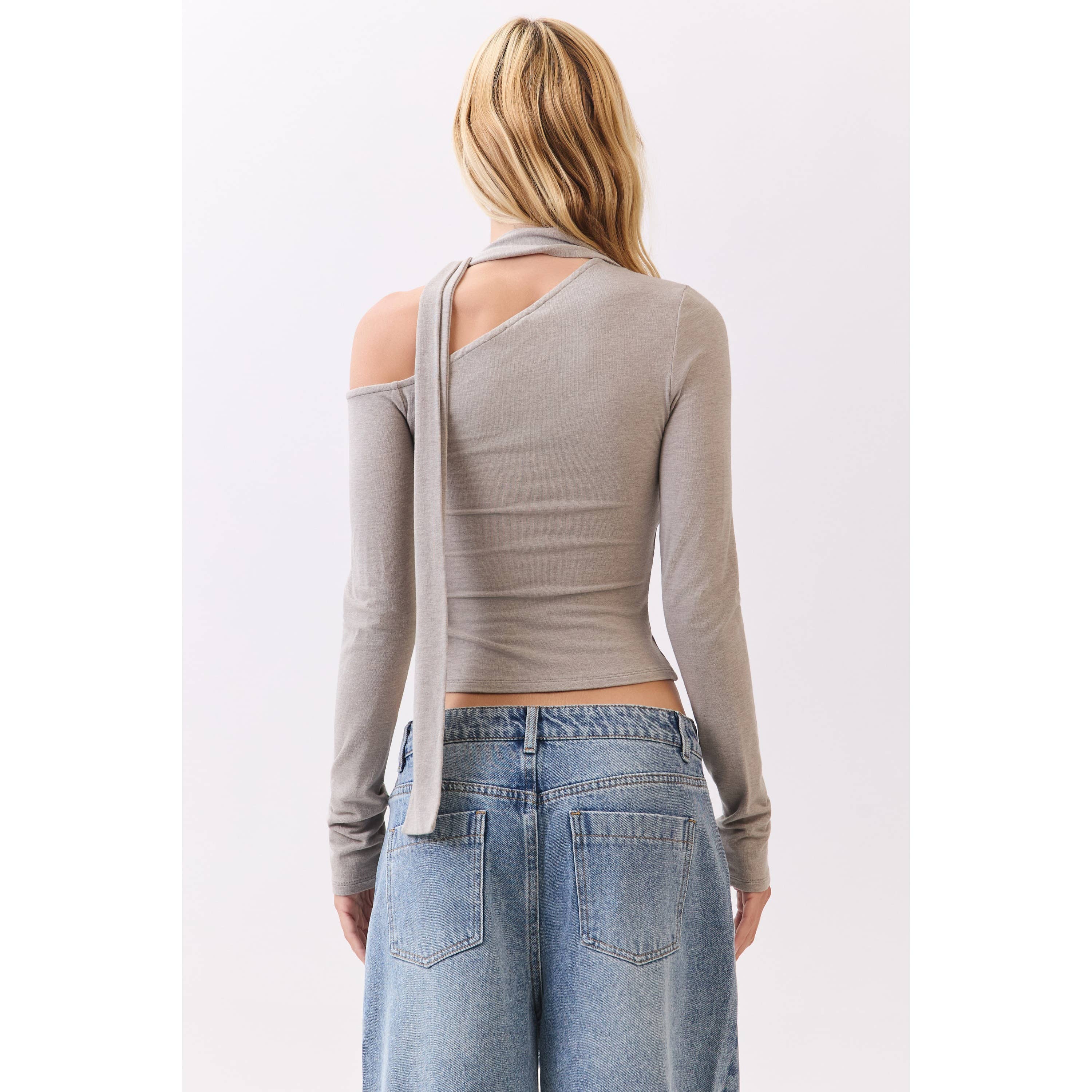 Honey Mango - Wholesale T-Shirt - Women's - Asymmetric Neckline Knit Top15