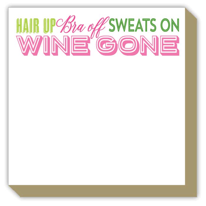 Blocco note «Hair Up Reggiseno Off Sweats On Wine Gone per la vendita all'ingrosso da parte di RosanneBeck Collections