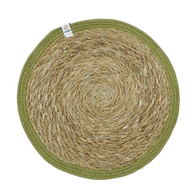 Set med 6 bordsunderlägg i sjögräs och jute - Natur/Grön för wholesale av Green Pioneer: A Slice of Green + ReSpiin