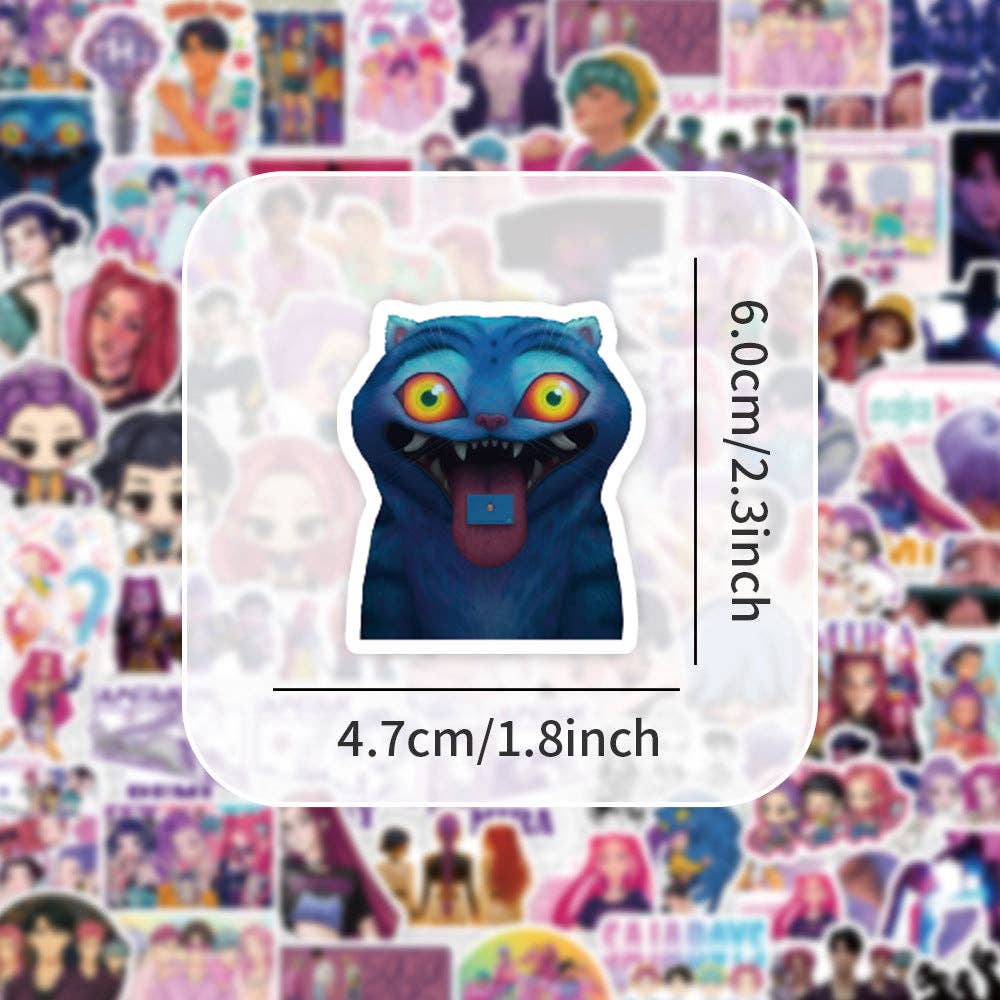 Auraquise - Vente Autocollant - Enfant et bébé - Autocollants de personnages de dessin animé KPOP Huntrix Demon Hunter Girl & Gasha Boy Group Décalcomanies Fournitures d'artisanat pour scrapbooking DIY 74 pièces3