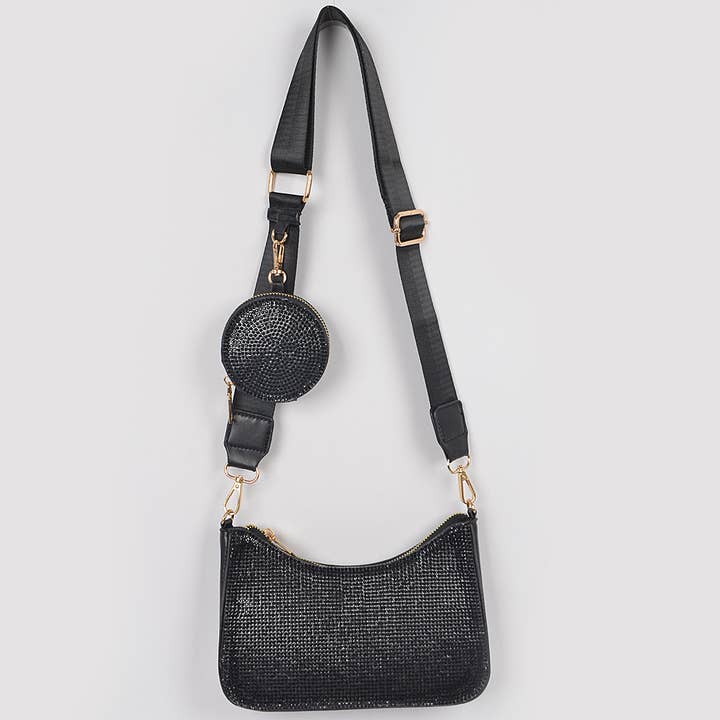 3AM BY H&D ACCESSORIES - Wholesale Crossbody Bag - Women's - Rhinestone Crossbody Bag W/Air Pod Purse4