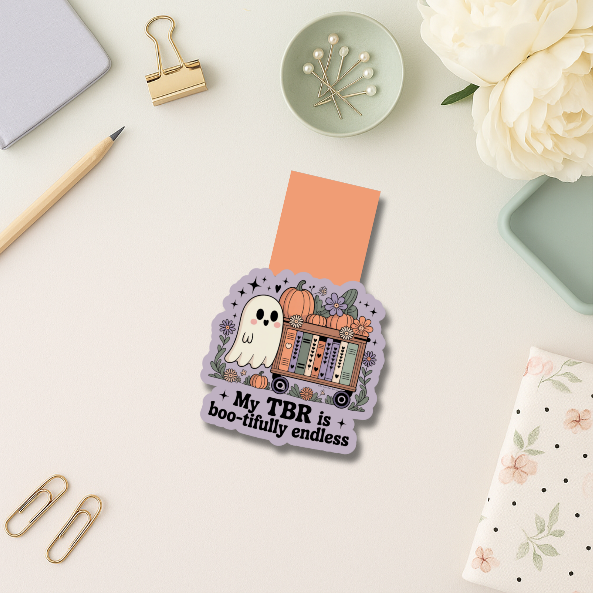 Auburn Row Design – wholesale Bookmark – My TBR is Boo-tifully Endless Magnetic Bookmark6