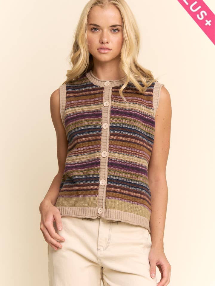 PLUS KNAP-NED FORAN STRIBER RIBBET KANT for engroshandel hos Davi & Dani