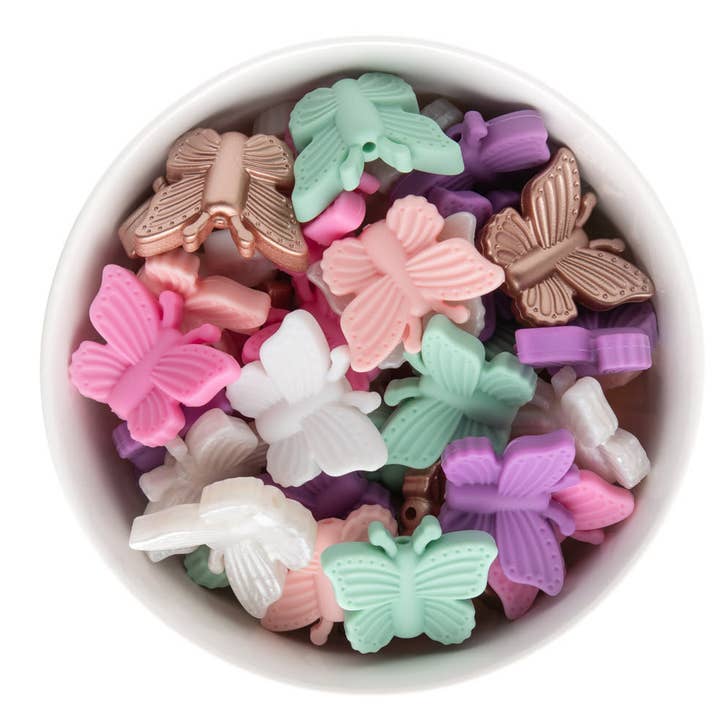 Perles focales en silicone Butterfly pour la vente par Cara & Co Silicone Craft Supply