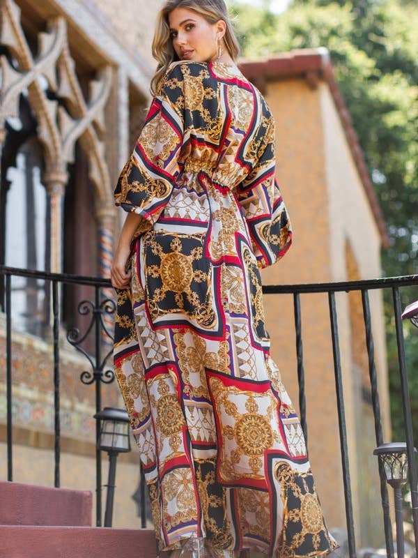 The Steven Wick Company – Vestido - Mulher por atacado – Vestido Maxi com estampa multicolor Katy Lux1