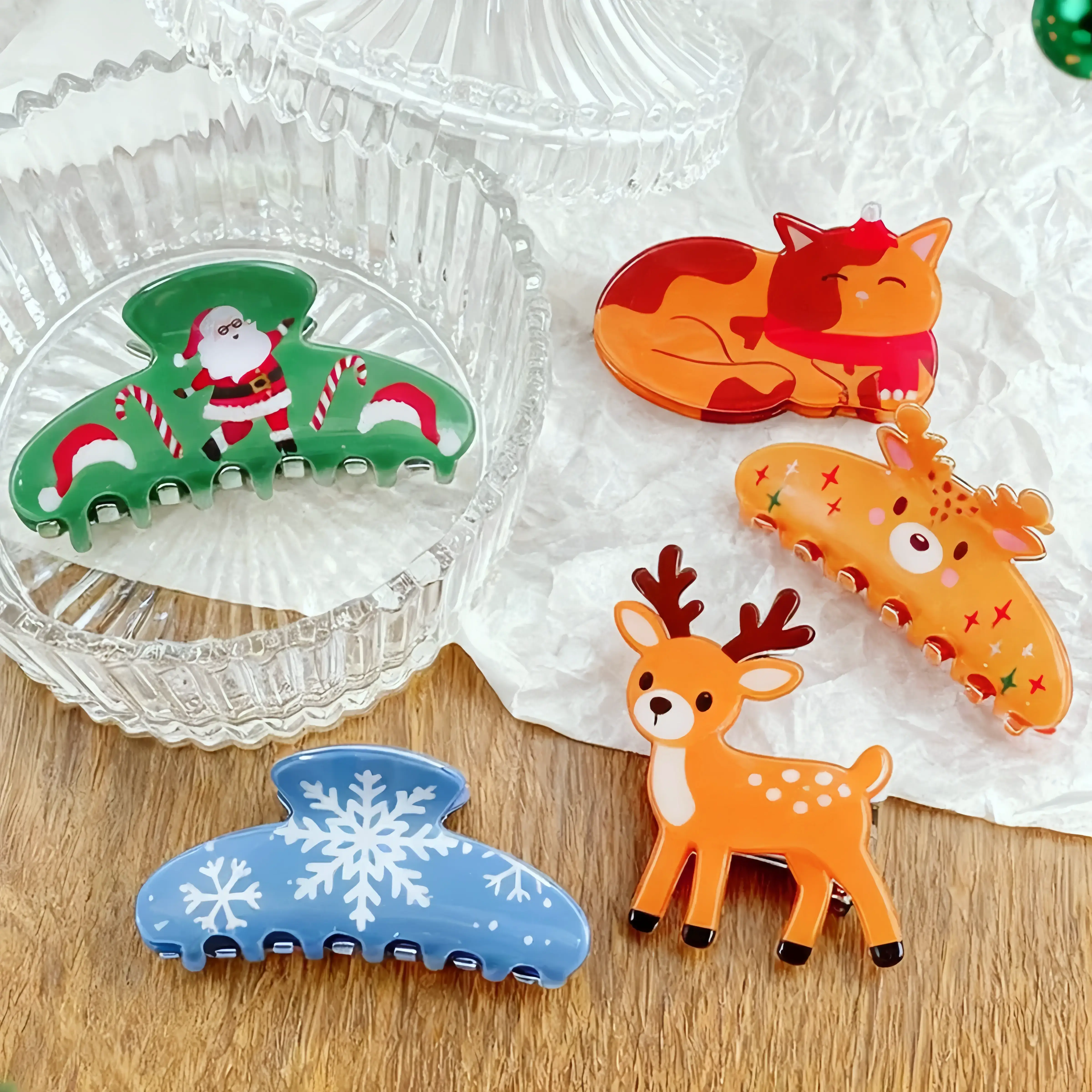 Otterware - Wholesale Hair Clip - Women's - Hand-Crocheted Holiday Hair Clips | Festive Knitted Charms0