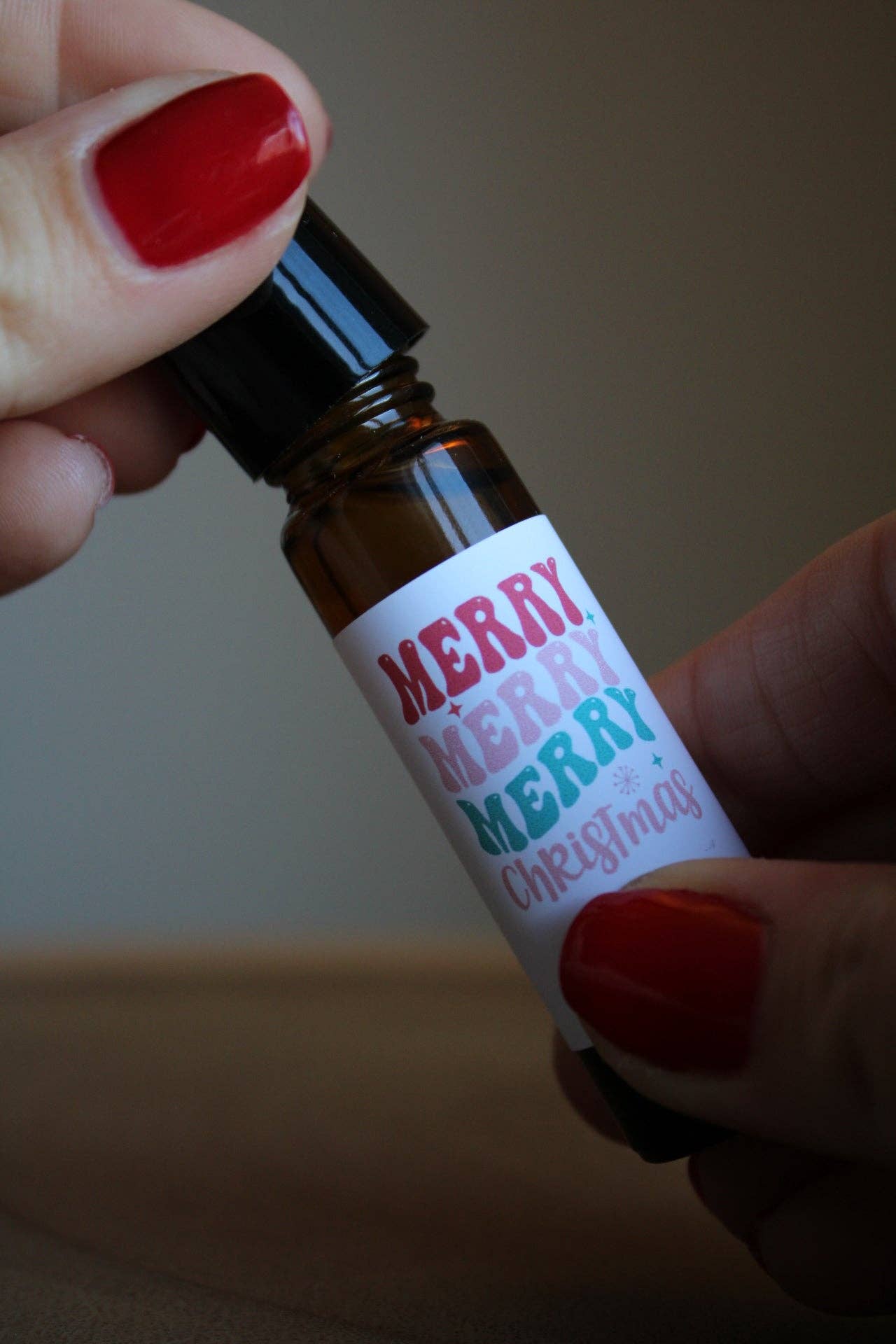 Blue Sage - Wholesale Essential oil roll-on - 'Merry Christmas' Retro Boho Style Essential Oil Roller5