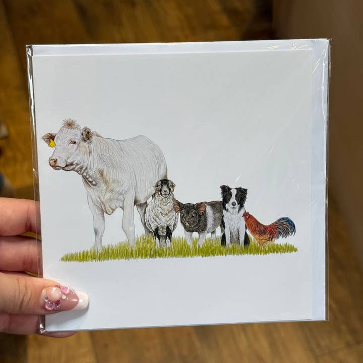 Tarjeta de Felicitación de Animales de Granja para venta al por mayor de Emmy Turner Illustration