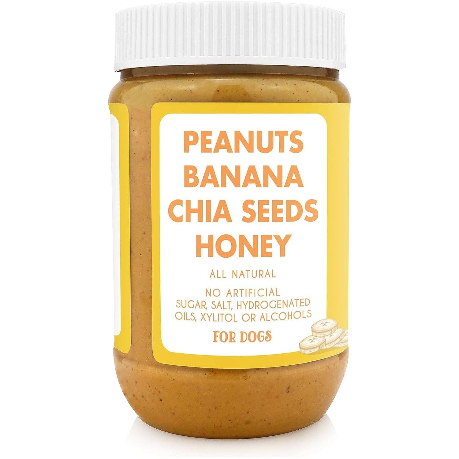 Elite Pet Distributors - Wholesale Pet Treats - Dog - Bark Bistro Barking Banana Buddy Budder 17oz jar1