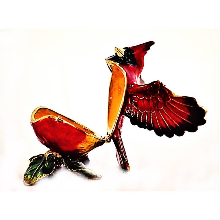 Ciel Collectables - Vendita all'ingrosso Portagioie/organizer per gioielli - Portagioie Flying Cardinal. Realizzato a mano con Swarovski
