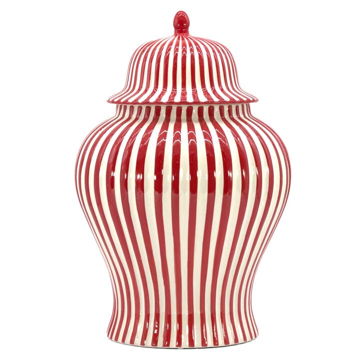 Galt International Company - Vente Vases - Vase en céramique rayé Candy Cane 18"