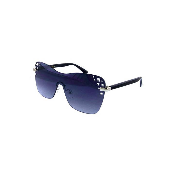 ASSORTED COLORS Womens rimless monolens rhinestone sunglasses for wholesale on Faire