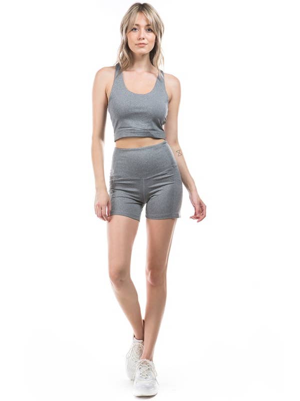 otos active - Vente Ensemble de sport – femme - Ensemble de Shorts Actifs Simples - Couleurs Unies10