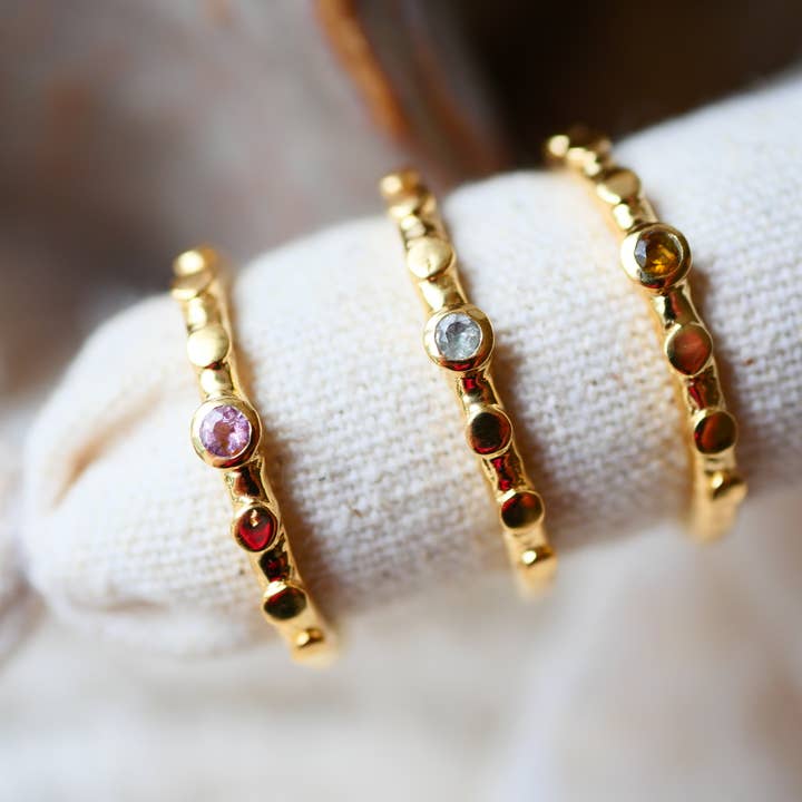 GINANDGER - Wholesale Single Stone/Solitaire Ring - AMBAR Ring - Multicolored Tourmaline - Balance and Joy4