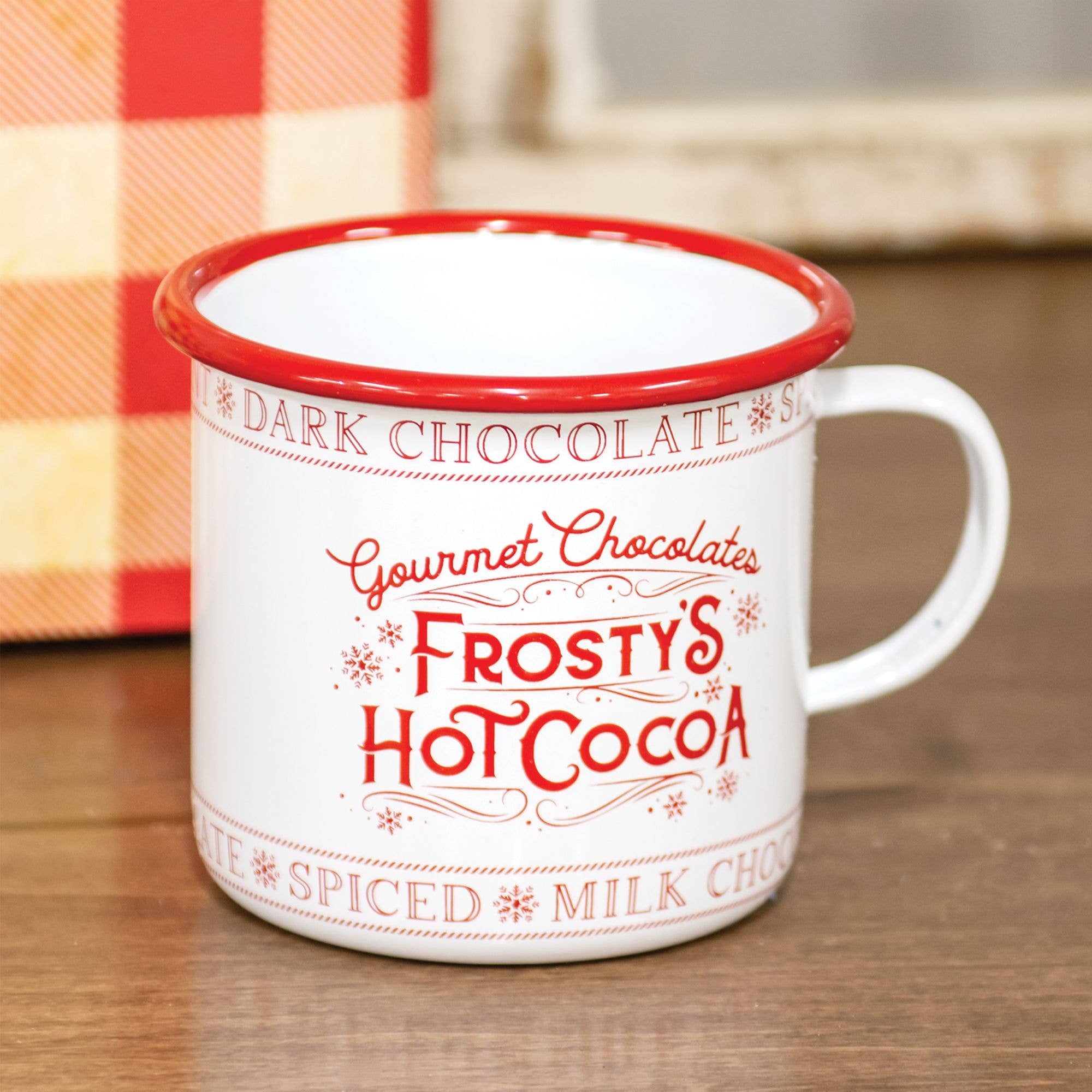 Col House Designs - Wholesale Coffee Mug - Frosty's Hot Cocoa Enamel Mug1