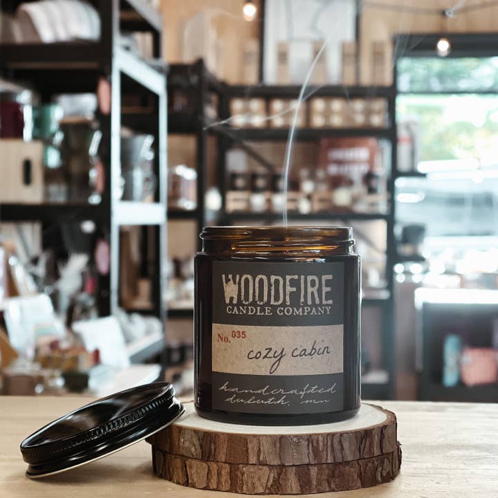 Woodfire Candle Company - Wholesale Pot/gevulde kaars - Mini Amber Houtlont Sojakaars Geschenk Herfstkaars Feestdag2