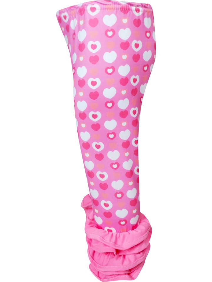 Angeline Kids - Wholesale Top & Leggings Set - Kids - Baby Toddler Little Girls Minnie Mouse Love Hearts Ruffle Top Capri Set - Pink1