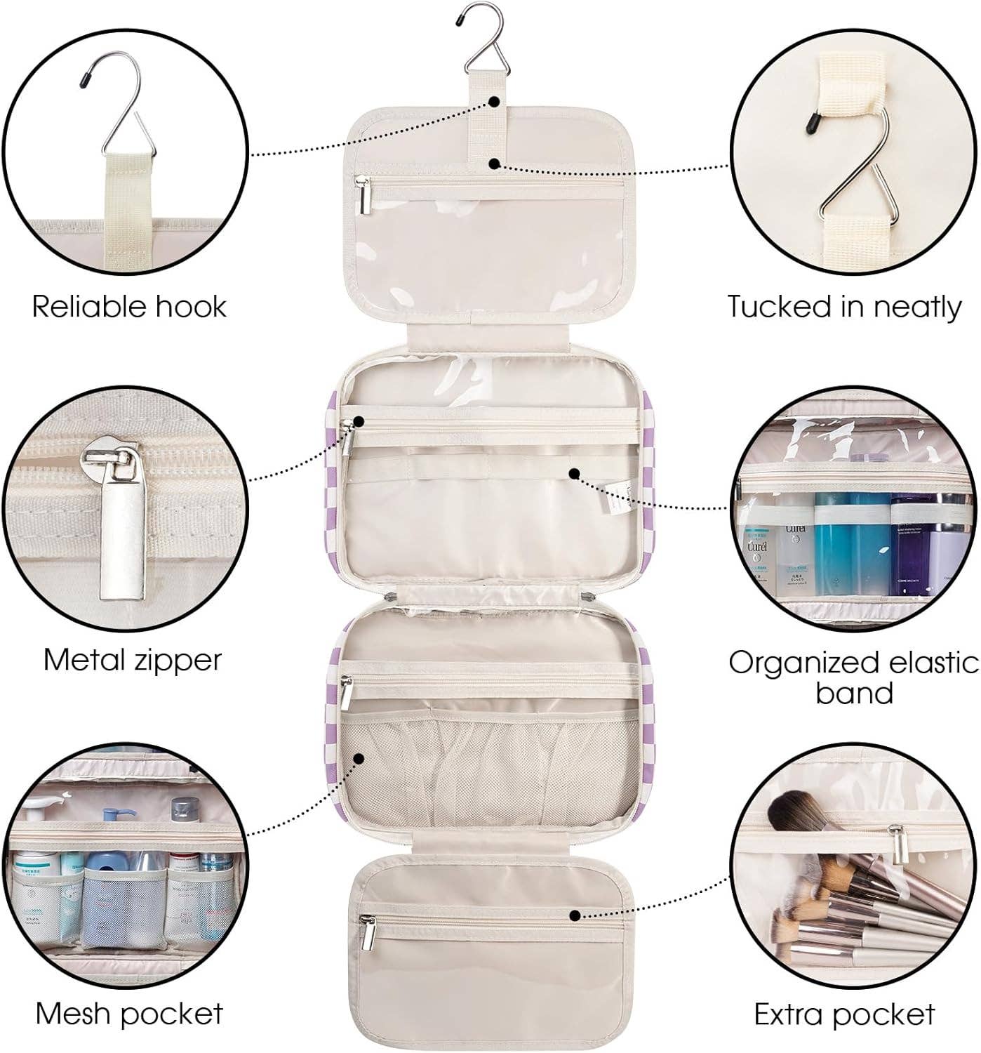 wandf – Großhandel Schmink-/Kosmetiktasche – Hängender Kulturbeutel für Frauen Reise-Make-up-Tasche126