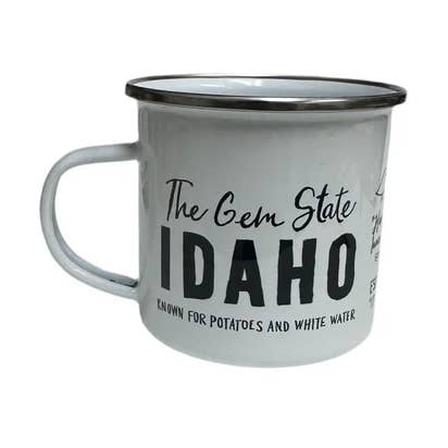 Idaho Facts Enamel Mug for wholesale by Ladybug Press