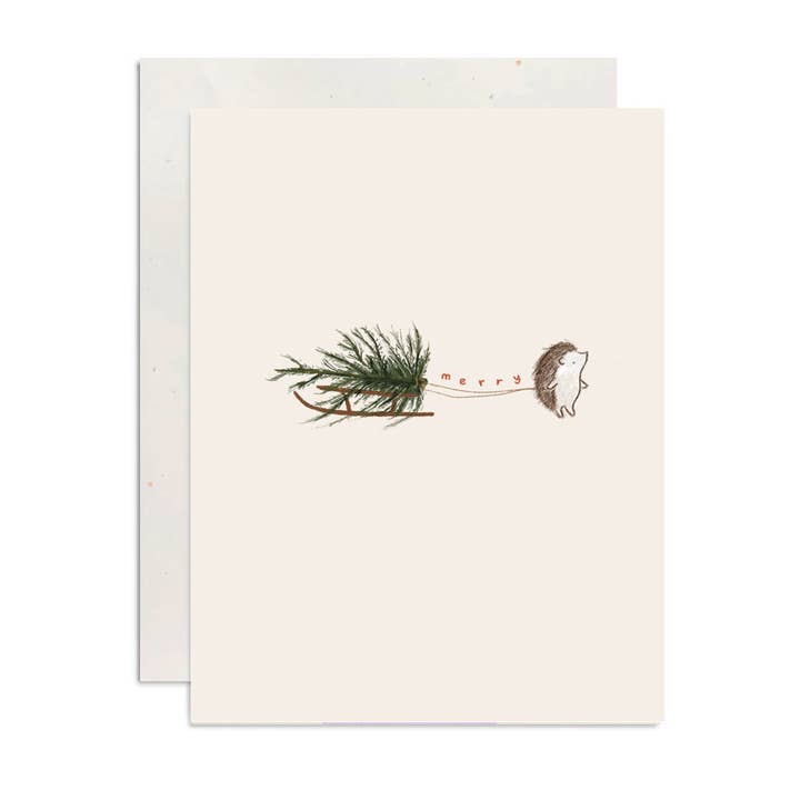 Merry Sled Holiday Card for wholesale by Tales of Eleanor