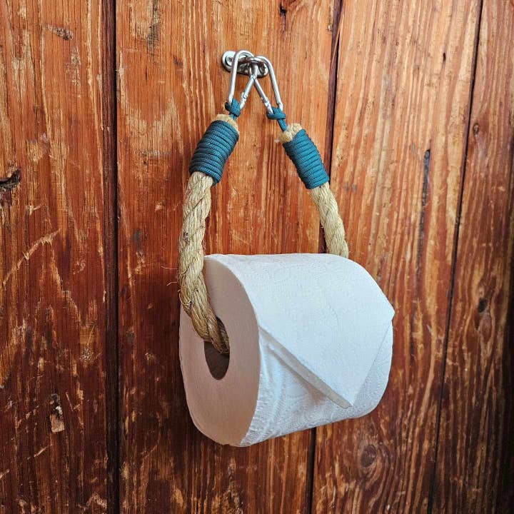 Toilet Paper Holder with Carabiner for wholesale by Alaska Rug Company
