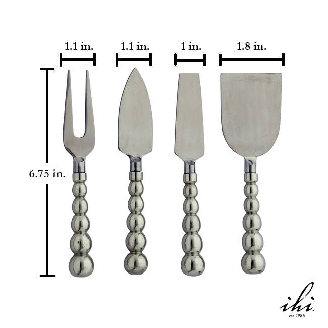 India Handicrafts Inc - Wholesale Cheese Spreader - Aluminum Beaded Cheese Tools, Set of 4
