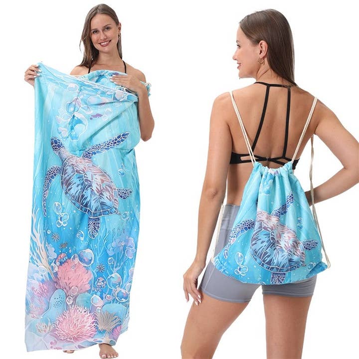 Sheer Trend – wholesale Beach towel – Portable Beach Towel With Integrated Print Storage Bag5