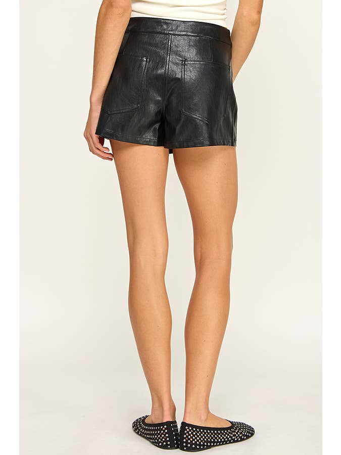 Black LEATHER WRAP MINI SKIRT for wholesale on Faire5