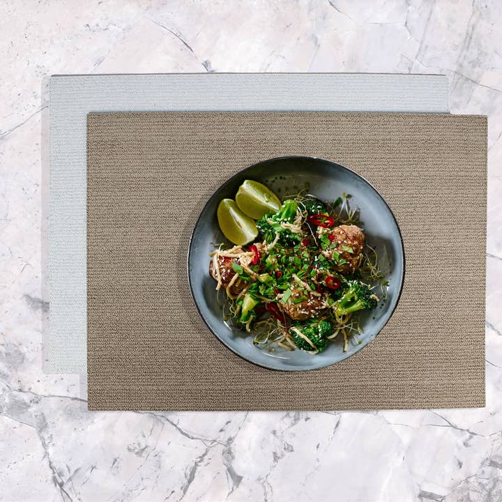 Signature Home Collection GmbH - Wholesale Placemat - Set of 6 rectangular linen look placemats white/brown2