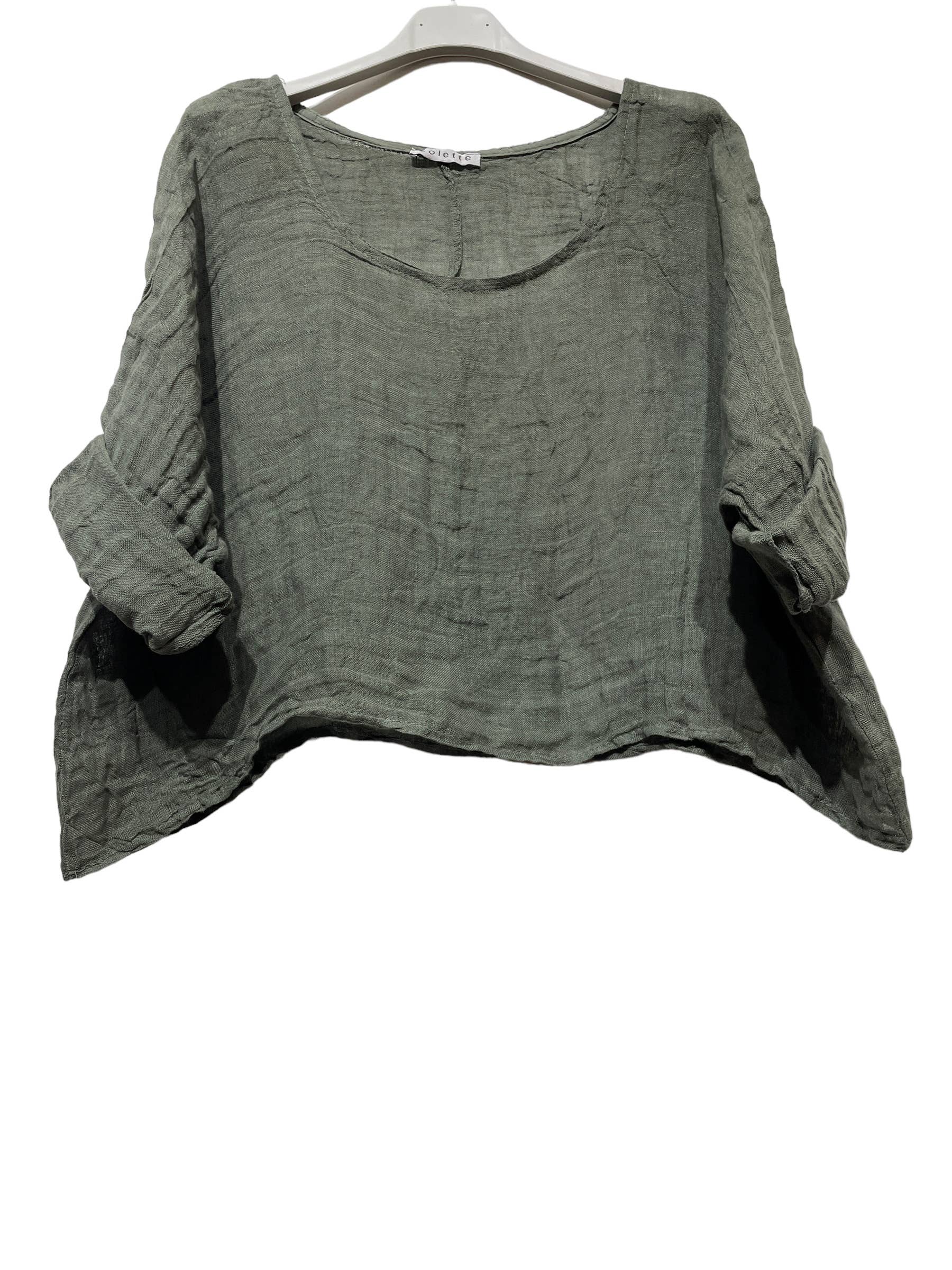 LINEN & COTTON HOUSE – Engroshandel Bluse - Dame – 18415 top i hør til forårs- og sommertøj11