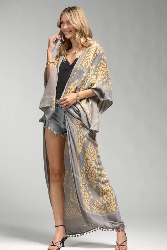 Shop Neighbors - Wholesale Kimono - Women's - Damask Print Kimono with Sleeves6
