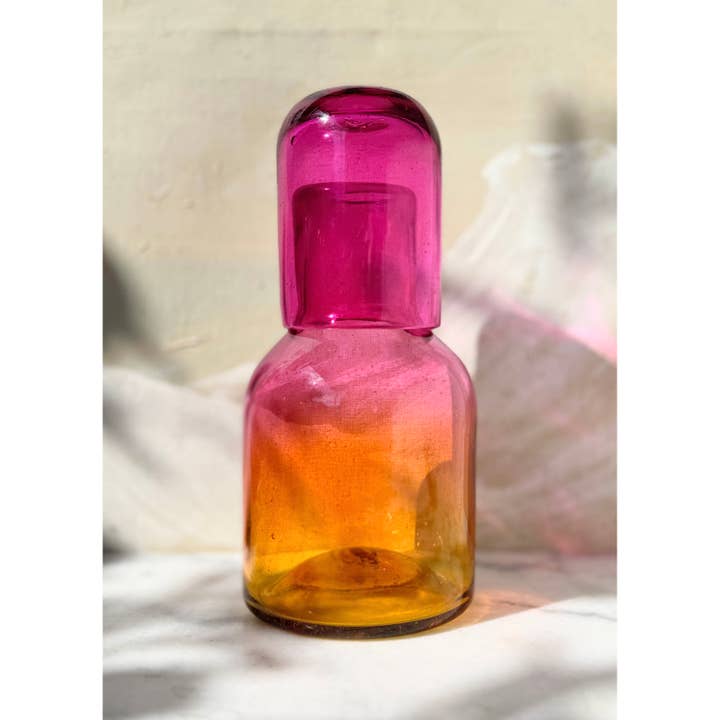 LUZ Collection - Wholesale Carafe - Amarosa Glass Carafe Bottle Set - For Bar or Nightstand Â