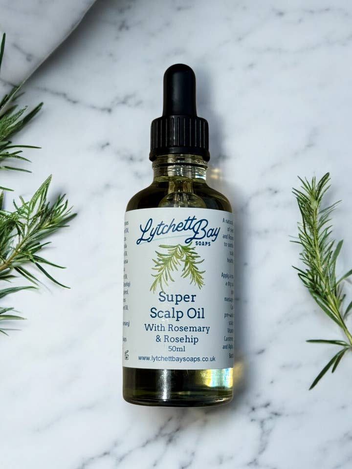 Super Scalp Oil - with Rosemary & Rosehip Oils - 50ml for wholesale by Lytchett Bay Soaps