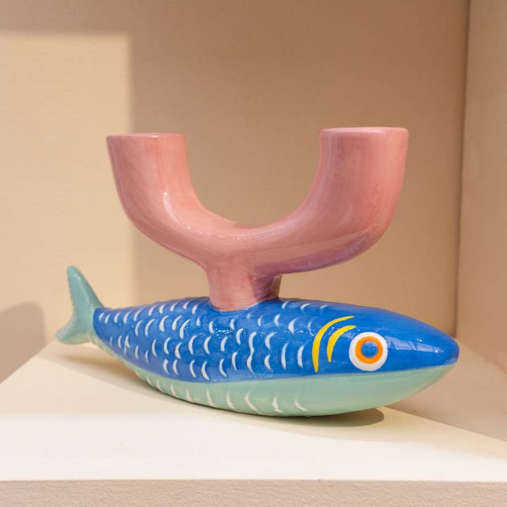 Talking Tables UK - Wholesale Candle Holder - Fish Ceramic Candle Holder | Spring | Summer |