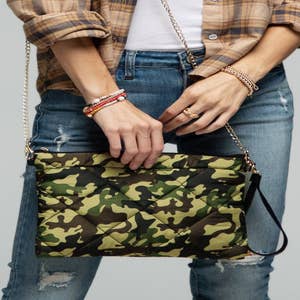 Camo Print Crossbody Bag with Black Strap – petite salon & shops