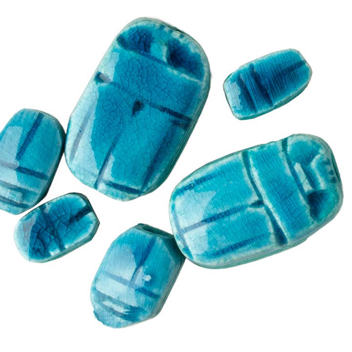 Discoveries, Inc. – Missangas por atacado – Pacote de 6 Escaravelhos Azuis Tamanhos Sortidos - Fabricado no Egito0