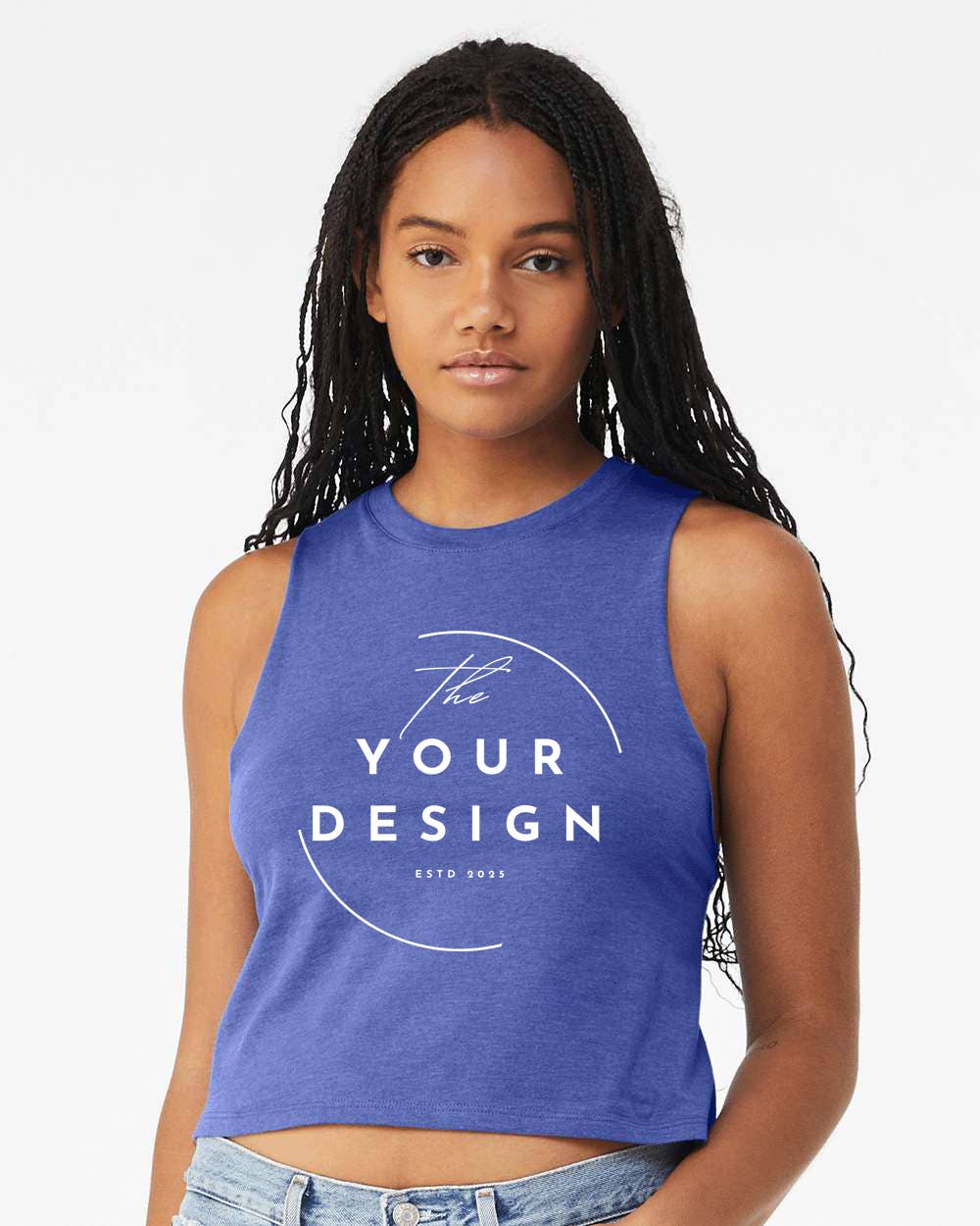 One Nine – wholesale Tank top – Women′s – Custom - Women's Racerback Crop Tank 3