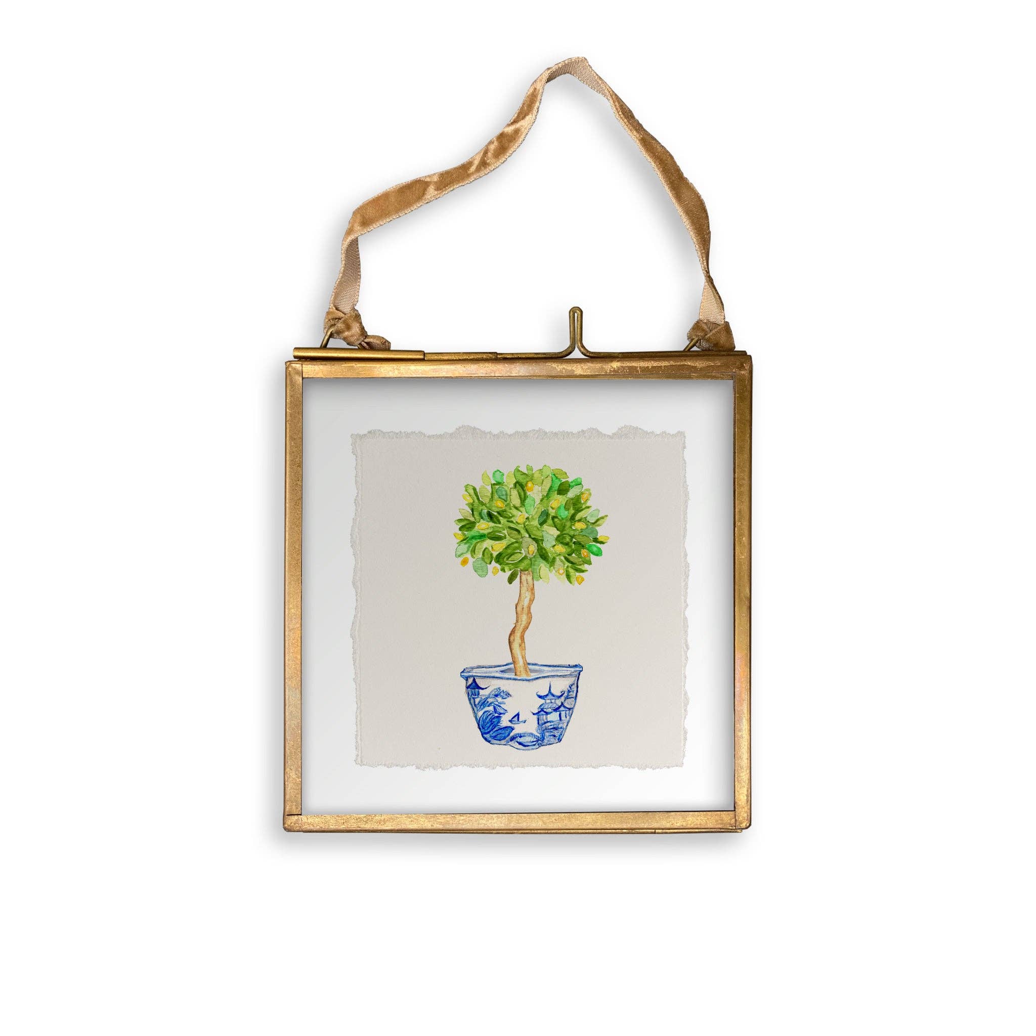 French Graffiti - Vendita all'ingrosso Strofinacci - Ciotola blu e bianca con albero di limone12