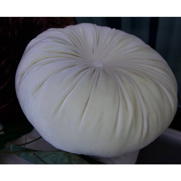 Phionah by Phionah Llc - Wholesale Throw/Decorative Pillow - Round Velvet Cushion Cream 12"