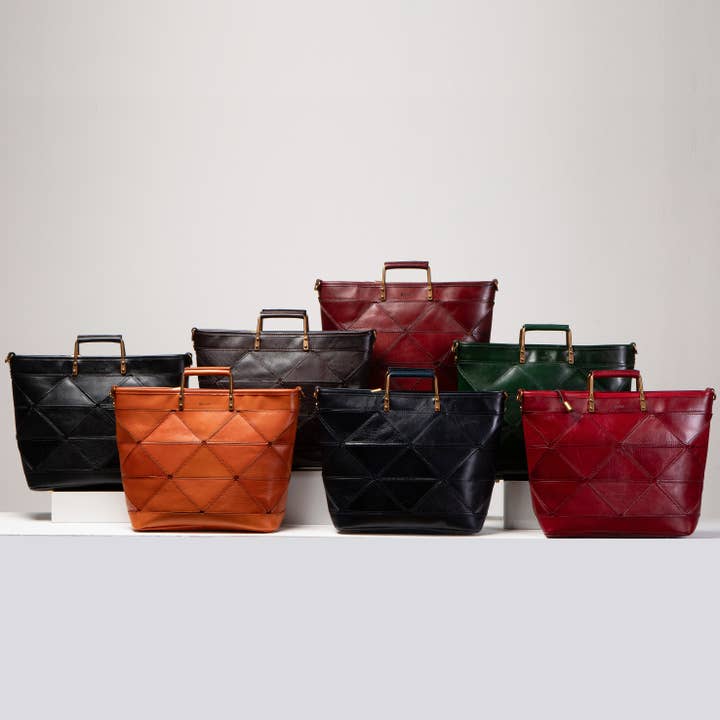 UPPDOO – Großhandel Tragetasche – Damen – Große Origami-Tasche - Kurkuma