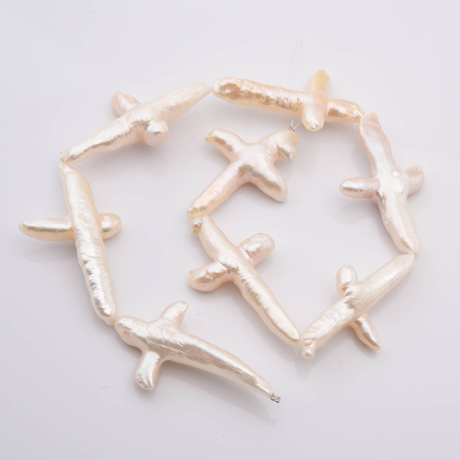 Beads Creation - Wholesale Beads - Natural Cross Pearl Bead, 35x20mm Pendant, Gift, FWP0584