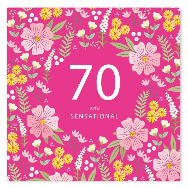 Feminine Age 70 Birthday Card for wholesale by Klara Hawkins