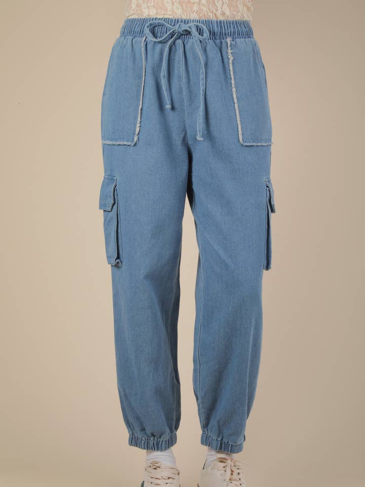 VP71969-tvättade jeansbyxor Jogger Cargo Jeans för wholesale av VERY J