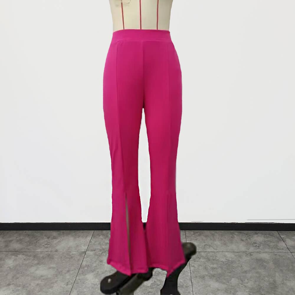 HIDDENBRAND - Wholesale Pants - Women's - Slim thin flared trousers slit pant3