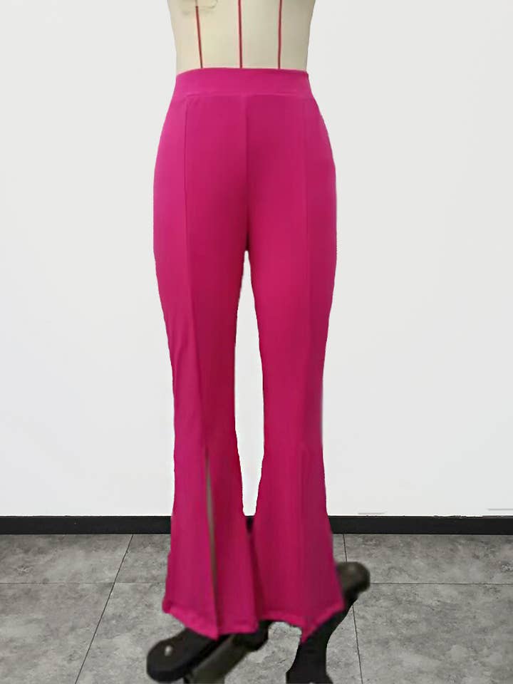 HIDDENBRAND - Wholesale Pants - Women's - Slim thin flared trousers slit pant3