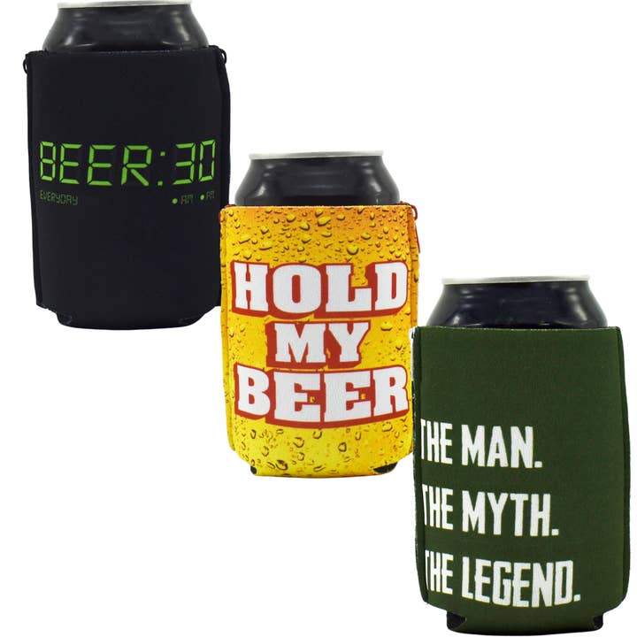 Beer:30, Segura a Minha Cerveja & O Homem, O Mito Pack de 3 por atacado de ZipSip